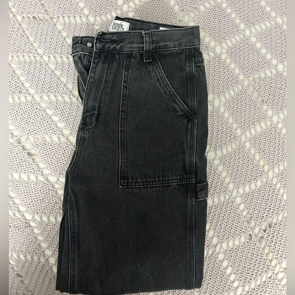 • black/grey cargo mom jeans
